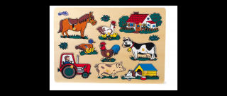Dřevěné puzzle - farma