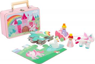 Dřevěné puzzle s postavičkami - Jednorožec