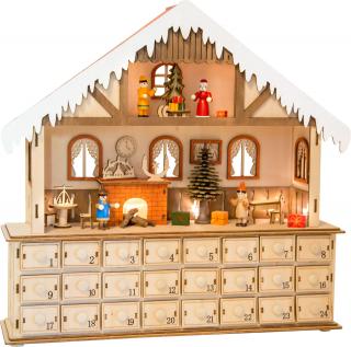 Dřevěný adventní kalendář - Kouzelný vánoční dům