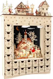 Dřevěný adventní kalendář - Zimní sen