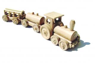 Dřevěný nákladní vlak
