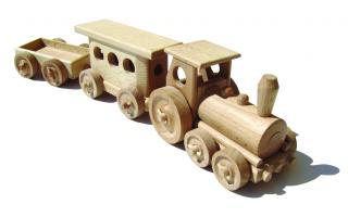 Dřevěný osobní vlak