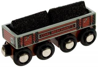 Dřevěný vagon s uhlím, k vláčkodráze