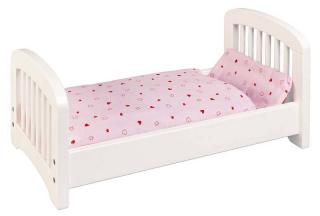 Goki Bílá dřevěná postel pro panenky