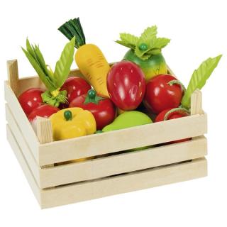 Goki Dřevěné ovoce a zelenina v přepravce