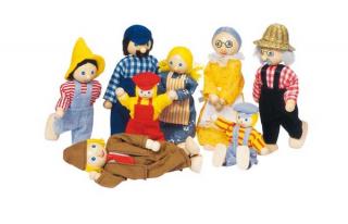 Goki Dřevěné panenky - farmářská rodina