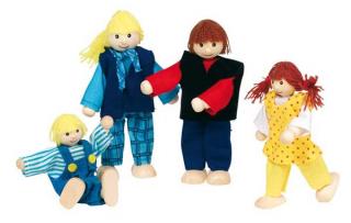 Goki Dřevěné panenky - mladá rodina