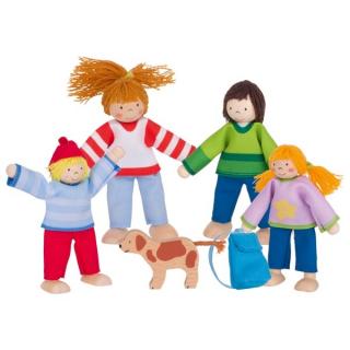 Goki Dřevěné panenky - rodinka z kempu