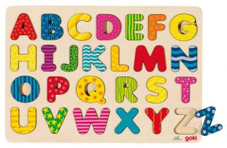 Goki Dřevěné puzzle - abeceda