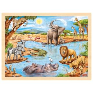 Goki Dřevěné puzzle - Africká savana