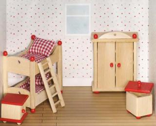 Goki Dřevěný nábytek do domečků - dětský pokoj