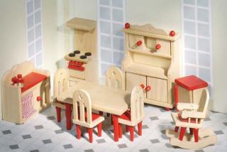 Goki Dřevěný nábytek do domečků - kuchyň