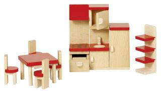 Goki Dřevěný nábytek do domečků - kuchyň basic