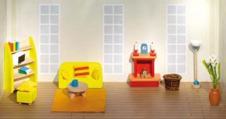 Goki Dřevěný nábytek do domečků - obývací pokoj