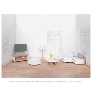 Goki Dřevěný nábytek do domečků Style - obývací pokoj