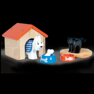 Le Toy Van dřevěná bouda s pejskem a kočičkou