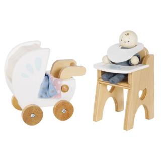Le Toy Van dřevěný set s miminkem a doplňky
