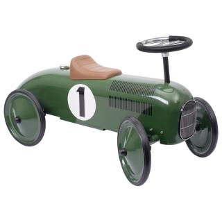 Odrážedlo - Plechové závodní auto zelené