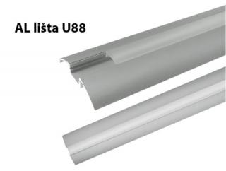 AL lišta U88 KLIK - velká podlahová 1m a 2m hliníková lišta, dodáváme s nacvakávacím plexi difuzorem Provedení: 1m lišta