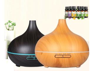 Aroma Diffuser FT-DO, vibrační mlhovač pro aromatherapii, domácí zvlhčovač vzduchu Barva: Tmavé dřevo