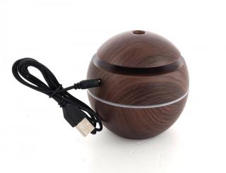 Aroma Diffuser LED CZ10 USB, vibrační ultrazvukový difuzér USB pro aromatherapii, zvlhčovač vzduchu, nádržka 130ml Barva: Světlé dřevo