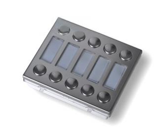 ART 4842-5D -  dvouřadový tlačítkový modul pro rámečky VIDEX 4000,  4, 6, 8 a 10 zvonkových tlačítek Provedení: 4845D