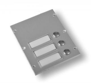 ART 8842-5 -  jednořadový tlačítkový modul pro rámečky VIDEX 8000,  2, 3,4 a 5 zvonkových tlačítek Provedení: 8843 hliník