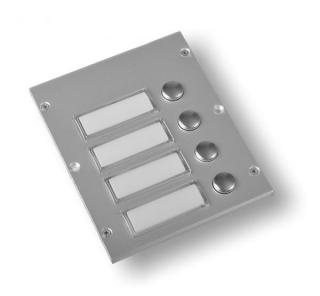 ART 8842-5 -  jednořadový tlačítkový modul pro rámečky VIDEX 8000,  2, 3,4 a 5 zvonkových tlačítek Provedení: 8844 hliník