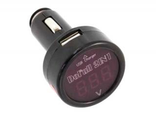 AUTO VOLTMETR USB-AG361A - voltmetr do auta s nabíječkou USB (5V/2,1A), rozsah měření 8-30V