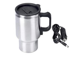 CAR MUG 12V - 140Z, ohřívací 12V kovový hrnek s víčkem do auta a na cesty