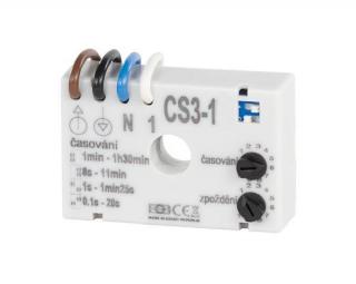 CS 3-1 - časový spínač osvětlení a ventilátorů, malý modul pod vypínač