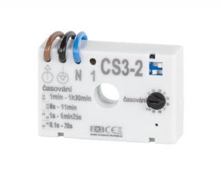 CS 3-2 - časový spínač pro spínání ventilátorů, malý modul pod vypínač
