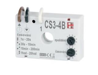 CS 3-4B - Spínač pro spínání ventilátorů s možností nastavení zpoždění a v zapojení bez nulového vodiče, malý modul pod vypínač