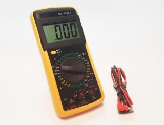 DT 9205A, digitální multimetr měří napětí do 1000V, proud 20A, odpor do 200Mohm