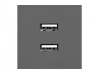 GM 9010-USB 2x NEON 5V - modul klasik, 2x zásuvka USB 5V, 2,1A, barva bílá a černá Barva: Černá