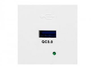 GM 9010-USBQ NEON 5V - široký modul klasik 1 zásuvky USB 5V, 3.0A, barva bílá a černá Barva: Bílá