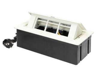 GM 9010 - vestavný zásuvkový modul NORGEN do pracovní desky stolu - prázdný pro moduly NEON, barva černá, stříbrná a bílá Barva: Bílá