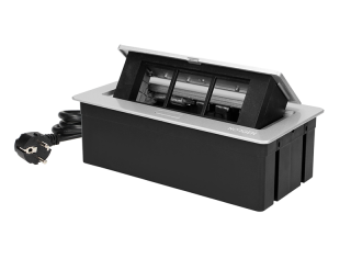 GM 9010 - vestavný zásuvkový modul NORGEN do pracovní desky stolu - prázdný pro moduly NEON, barva černá, stříbrná a bílá Barva: Stříbrná