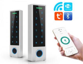 HF3 BT - chytrá bluetooth vstupní kódová klávesnice, RFID čtečka bezkontaktních karet a čtečka otisků prstů, ovládání a nastavení mobilním telefonem…