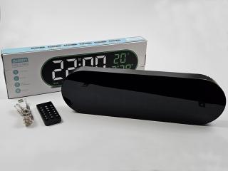 HODINY GH8021 - elegantní nástěnné LED hodiny s teploměrem a datumem, zobrazení sekund a dne v týdnu, 4 barvy displeje, dálkové ovládání Barva: Modrá