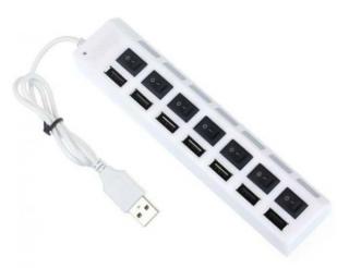 HUB 7 USB 2.0 rozbočovač HI-SPEED, 7 USB portů Barva: Bílá
