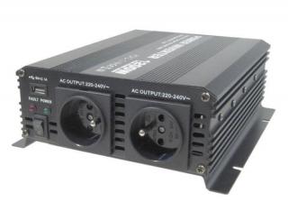INV 24V 1200W - měnič napětí z 24V na 230V, výkon 1200W modifikovaná sinusovka
