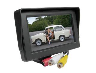LCD 4,3, 12V LCD monitor 4,3 palce do auta, úhlopříčka 10,9 cm, 2 video vstupy