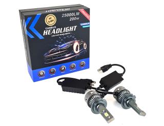 LED 2x H7-200W  - dvě autožárovky s paticí H7, výkon 2x 100W, světelný tok 2x 12500lm, napájení 12-30V