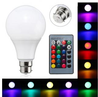 LED A60 RGBW 5W, barevná LED RGBW žárovka 5W s dálkovým ovládáním