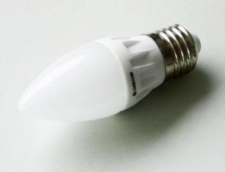 LED C37-5W E27 - keramická 5W LED žárovka, závit E27, 410lm Barva: Bílá studená