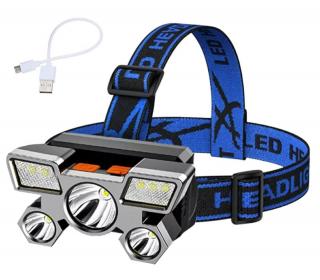 LED čelovka ZD85 USB - výkonná, dobíjecí cyklistická a servisní reflektorová LED svítilna na hlavu, nabíjení z USB