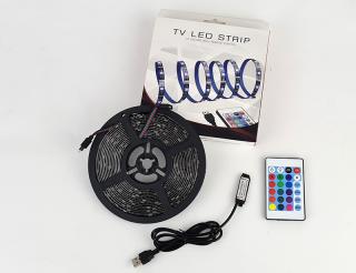 LED KNM TV RGB-USB - barevný světelný pásek za televizi, 3 délky 2m, 3m a 5m, regulace a dálkové ovládání, napájení 5V z USB zásuvky Velikost: 2m