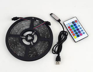 LED KNM TV RGB-USB - barevný světelný pásek za televizi, 3 délky 2m, 3m a 5m, regulace a dálkové ovládání, napájení 5V z USB zásuvky Velikost: 3m