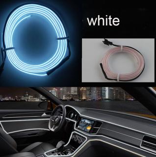 LED line light - 12V světelný LED kabel 3,3m do auta, autokonektor, 4 barvy svitu Barva: Bílá studená